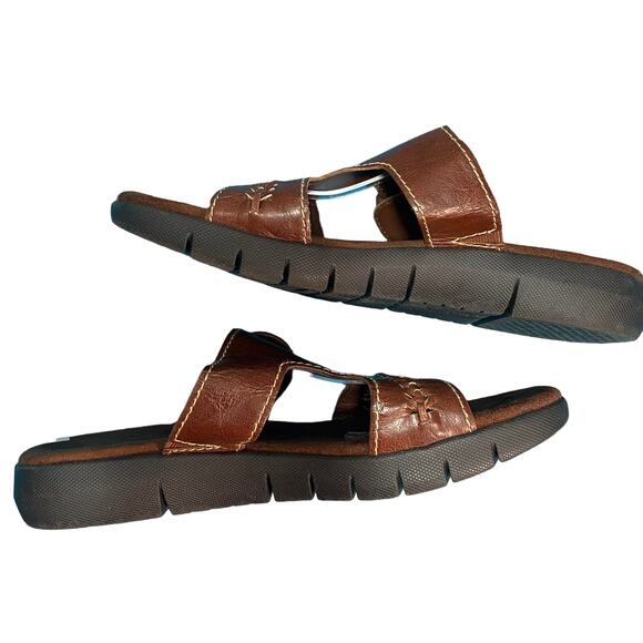 Aerosoles Silde On Sandals Flats Comfort Shoes Brown Buckle Size 8M - Picture 5 of 6